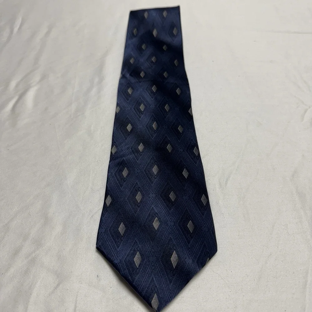 Sabatini 100% Silk Blue Tie With A Diamond Pattern